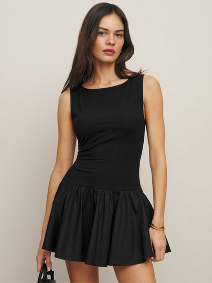 Chic Sleeveless Dress in Solid Color for Effortless Style