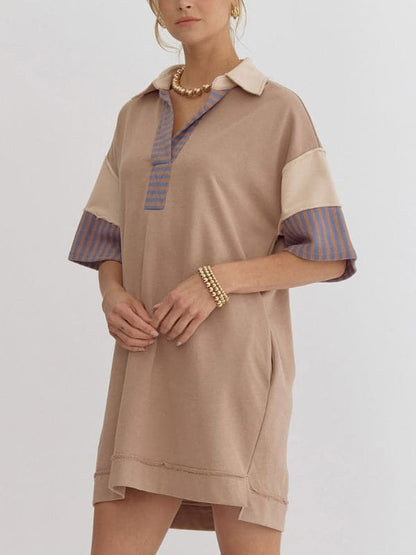 Chic Cotton Stripe Polo and Skirt Set for Effortless Style