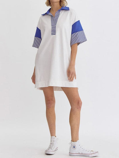 Chic Cotton Stripe Polo and Skirt Set for Effortless Style