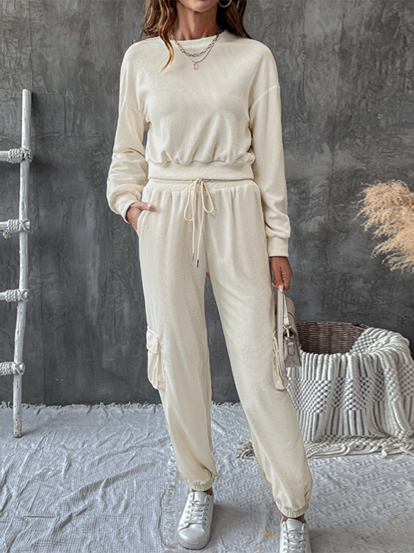 Chic solid color leisure suit - autumn/winter