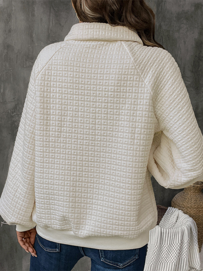 Textured pullover sweatshirt, solid color