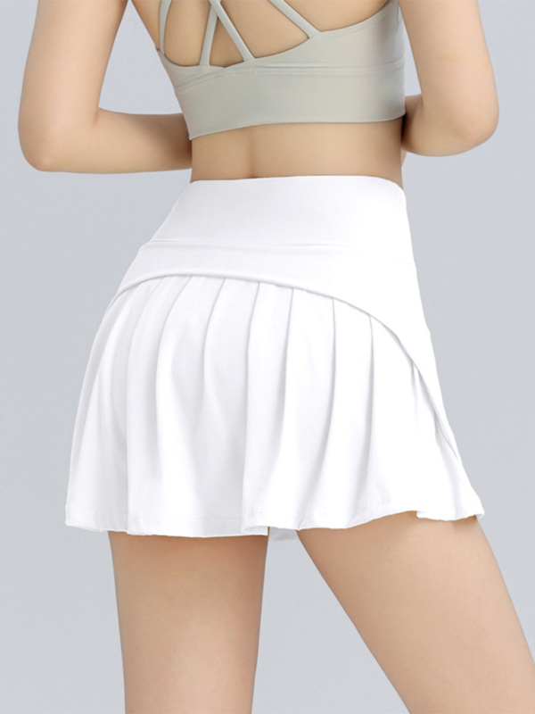 Sports short skirt anti-exposure high waist hip lifting running tennis skirt breathable A-line skirt