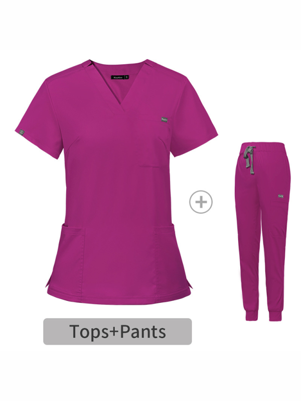 V-neck short-sleeve nurse suit for women