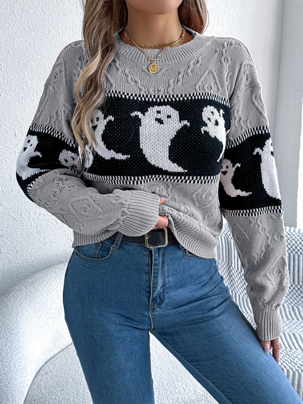 Spooky knit pullover sweater