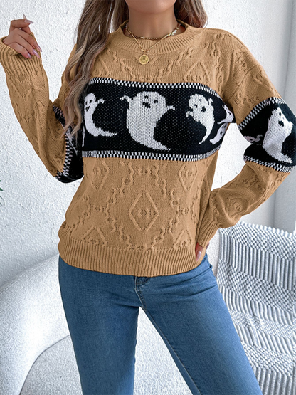 Spooky knit pullover sweater