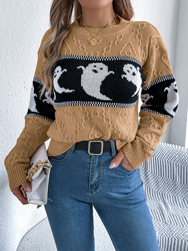 Spooky knit pullover sweater