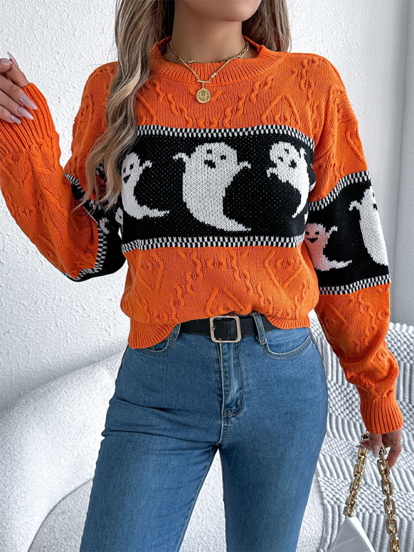 Spooky knit pullover sweater