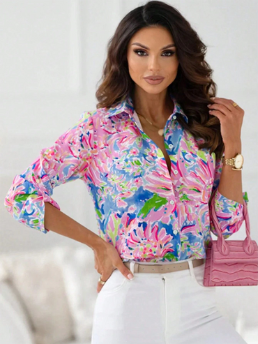 Stylish women's printed cardigan