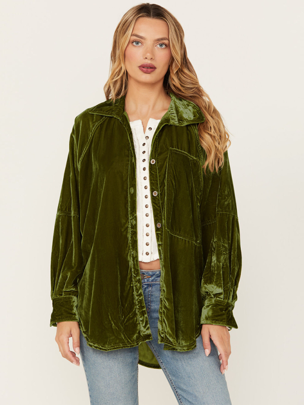 Golden velvet oversized jacket