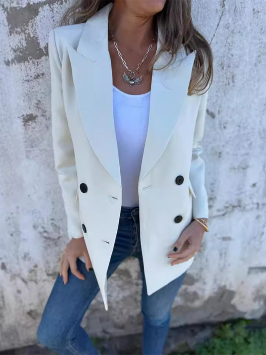 Solid Color Fashion Long Sleeve Blazer for Women Stylish