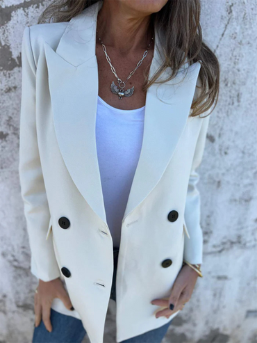 Solid Color Fashion Long Sleeve Blazer for Women Stylish
