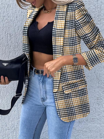 Women's New Solid Color Small Suit Long Sleeve Top for Fall