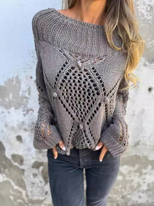 Casual Skeleton Knit Sweater