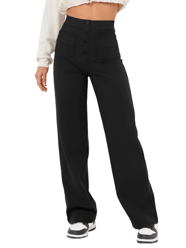 Chic high-waist straight trousers