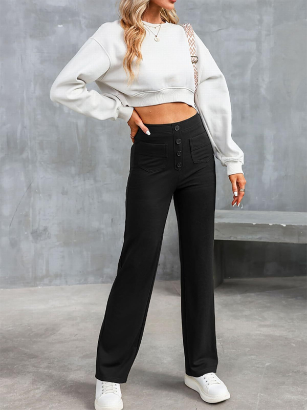 Chic high-waist straight trousers