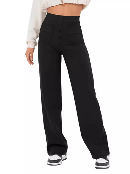 Chic high-waist straight trousers