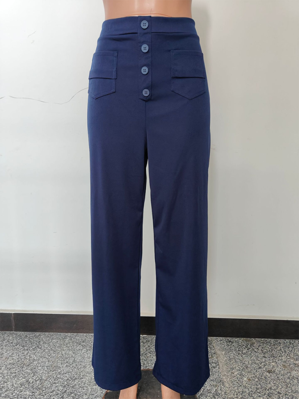 Chic high-waist straight trousers