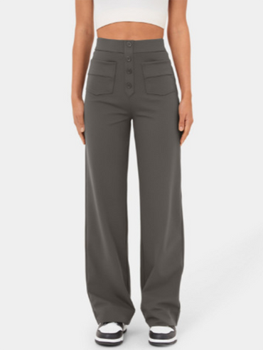 Chic high-waist straight trousers