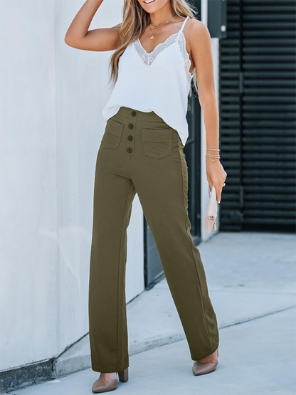 Chic high-waist straight trousers