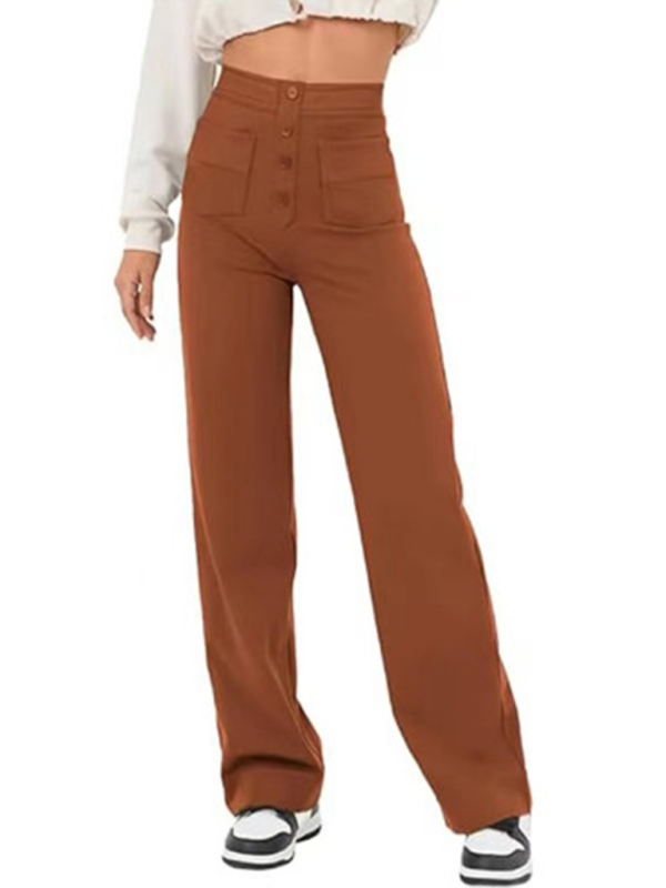 Chic high-waist straight trousers