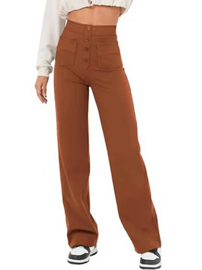 Chic high-waist straight trousers