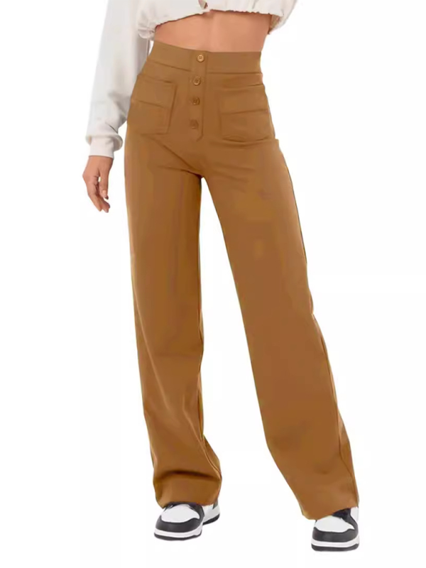 Chic high-waist straight trousers