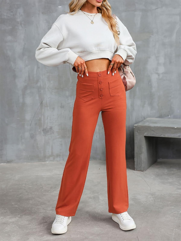 Chic high-waist straight trousers