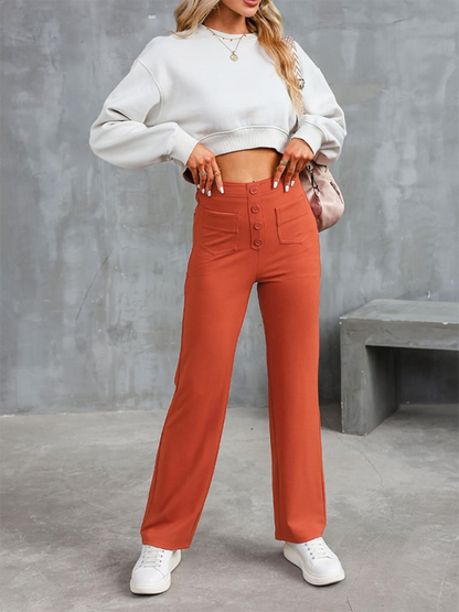 Chic high-waist straight trousers