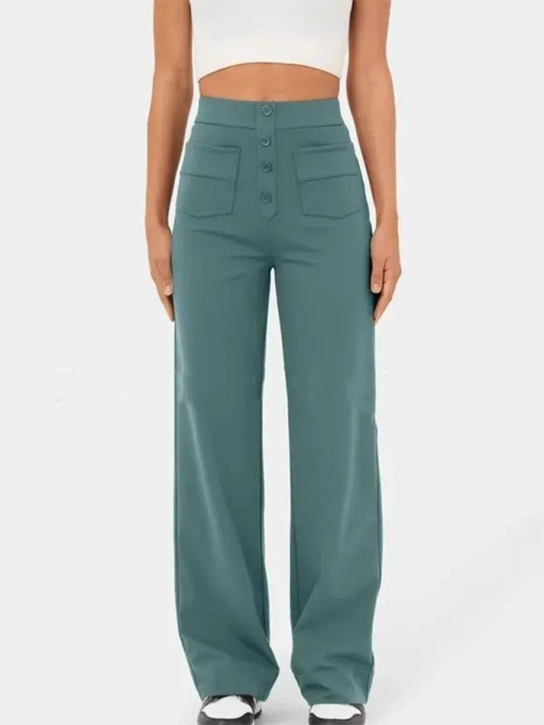 Chic high-waist straight trousers