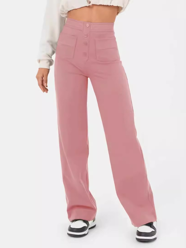 Chic high-waist straight trousers