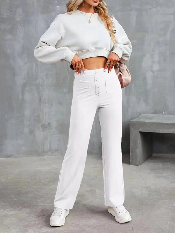 Chic high-waist straight trousers