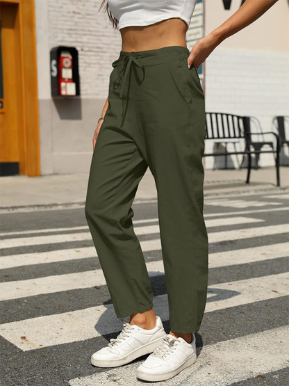 Chic high-waisted straight leg pants