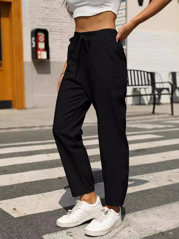 Chic high-waisted straight leg pants