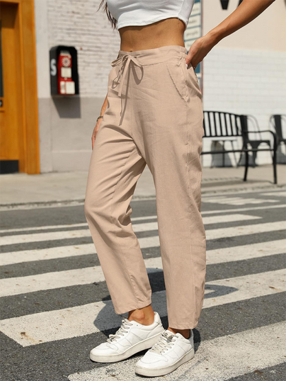 Chic high-waisted straight leg pants