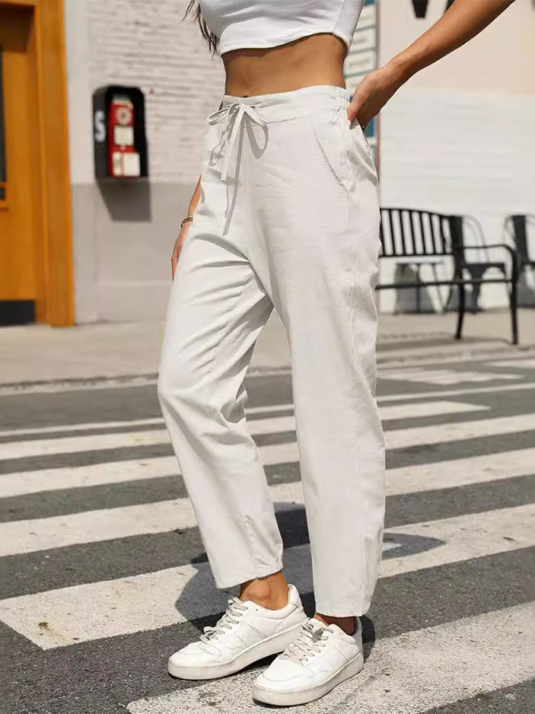 Chic high-waisted straight leg pants