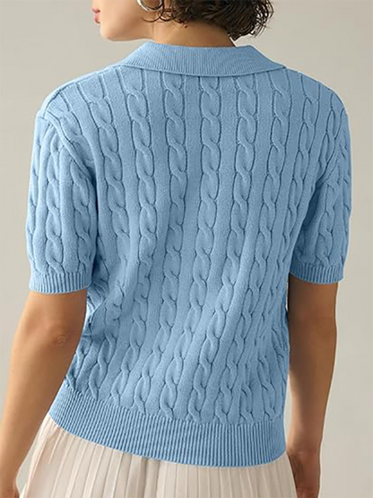 Women's Polo Neck Knit Sweater