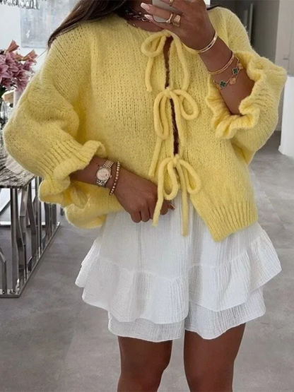 Yellow knit sweater vest, lightweight