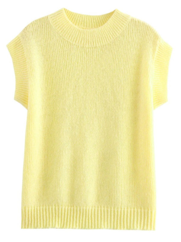 Yellow knit sweater vest, lightweight