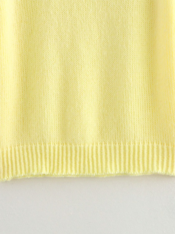 Yellow knit sweater vest, lightweight