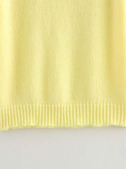 Yellow knit sweater vest, lightweight