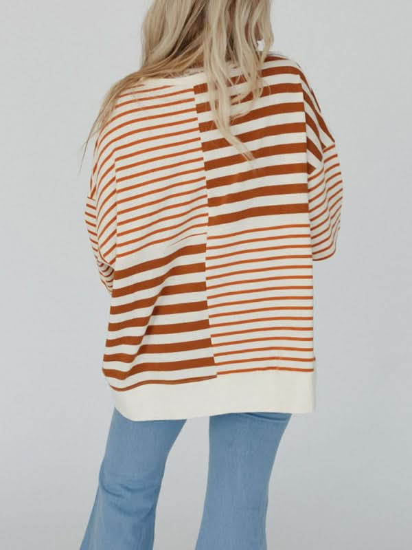 Women's Oversized Striped Patchwork Top