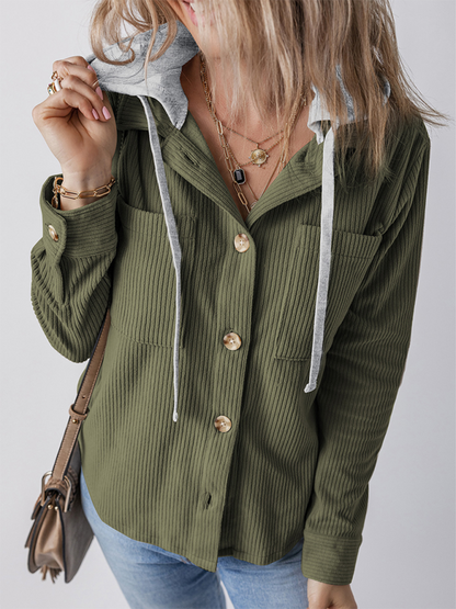 Lapel Buttoned Cardigan for Women