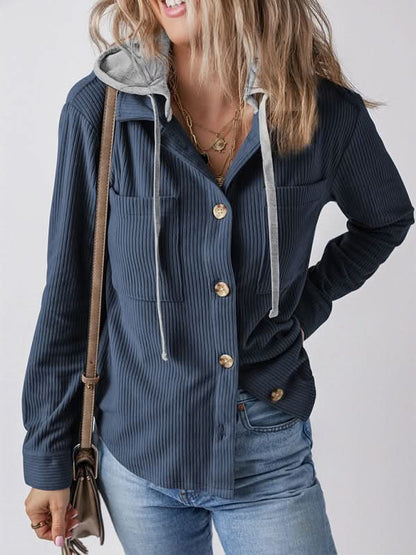 Lapel Buttoned Cardigan for Women