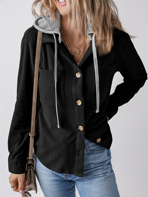 Lapel Buttoned Cardigan for Women