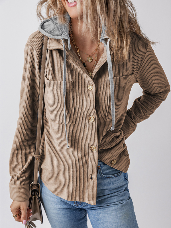 Lapel Buttoned Cardigan for Women