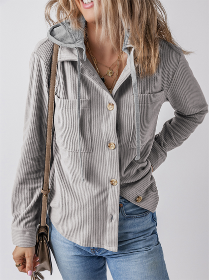 Lapel Buttoned Cardigan for Women