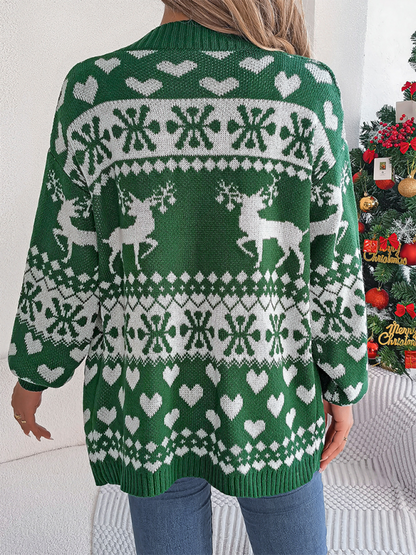 Cozy Christmas Deer Cardigan