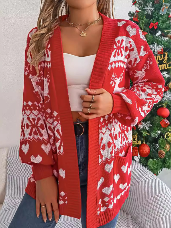 Cozy Christmas Deer Cardigan