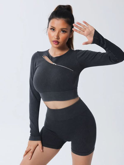 Quick Dry Long Sleeve Seamless Yoga Wear Top