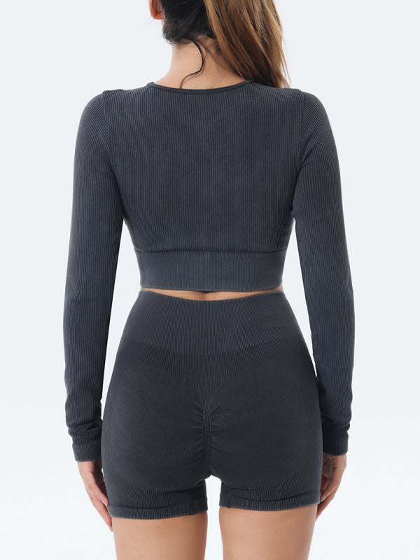 Quick Dry Long Sleeve Seamless Yoga Wear Top